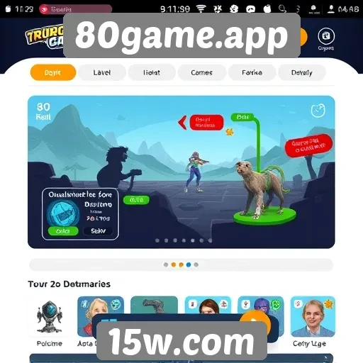 Análise da interface do usuário em 80game.app